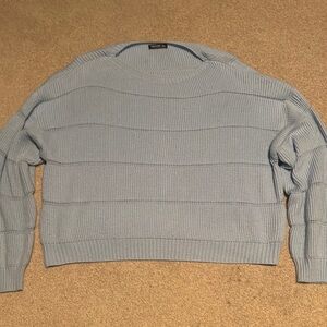 SHEIN Light Blue Ribbed Sweater 3XL